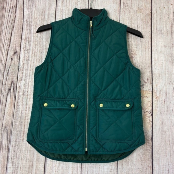 J.crew Womens Excursion Quilted Primaloft Green Vest size Small - Picture 1 of 9